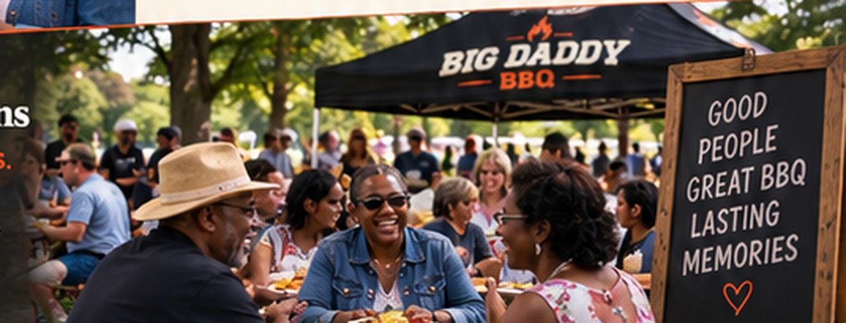 Outdoor reunion and large group barbecue gathering