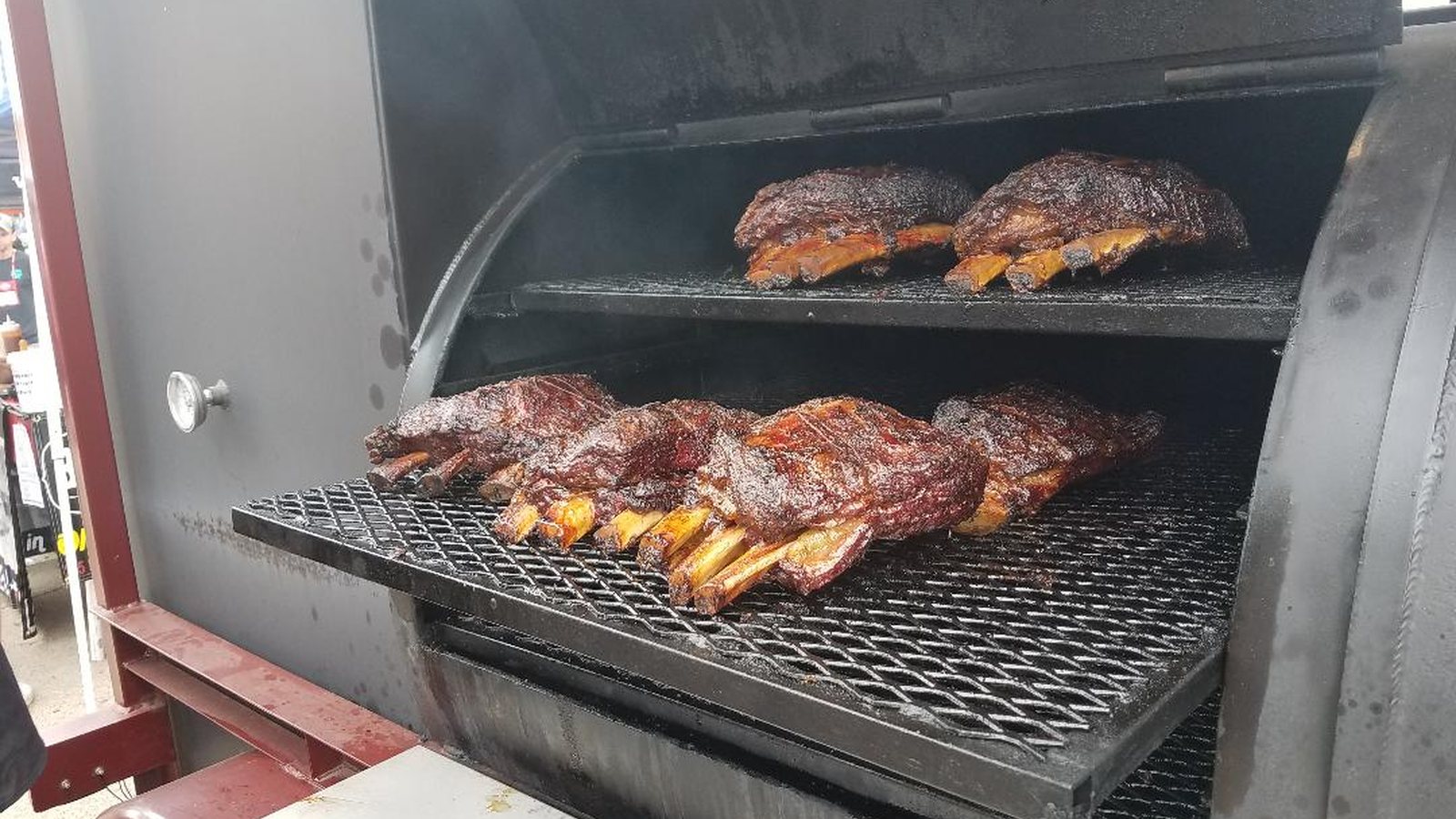 Ribs smoking at Big Daddy BBQ